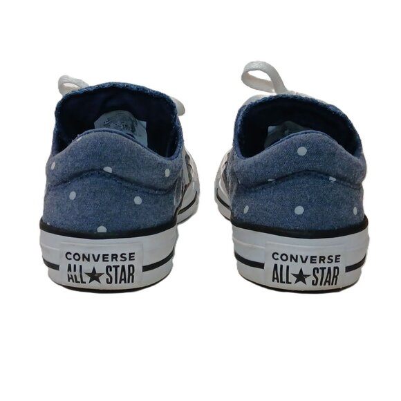 Women's Converse Madison Ox 6 Denim Blue Padded Collar Polka Dot Chuck Shoes - Picture 12 of 14